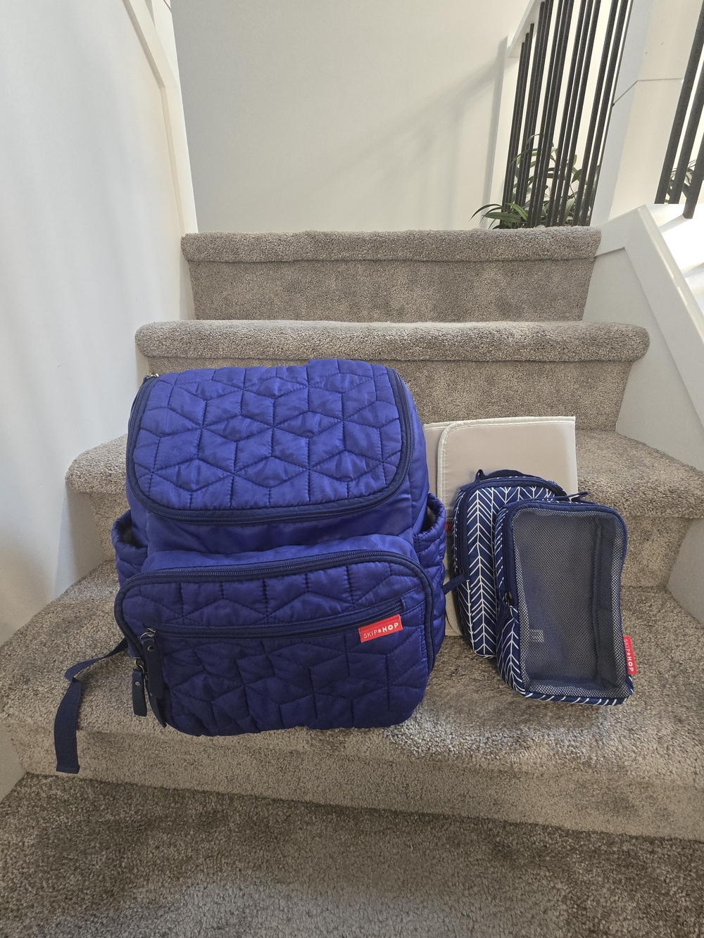 Skip Hop Forma Diaper Backpack - Indigo Blue (With Cubes & Change Pad)
